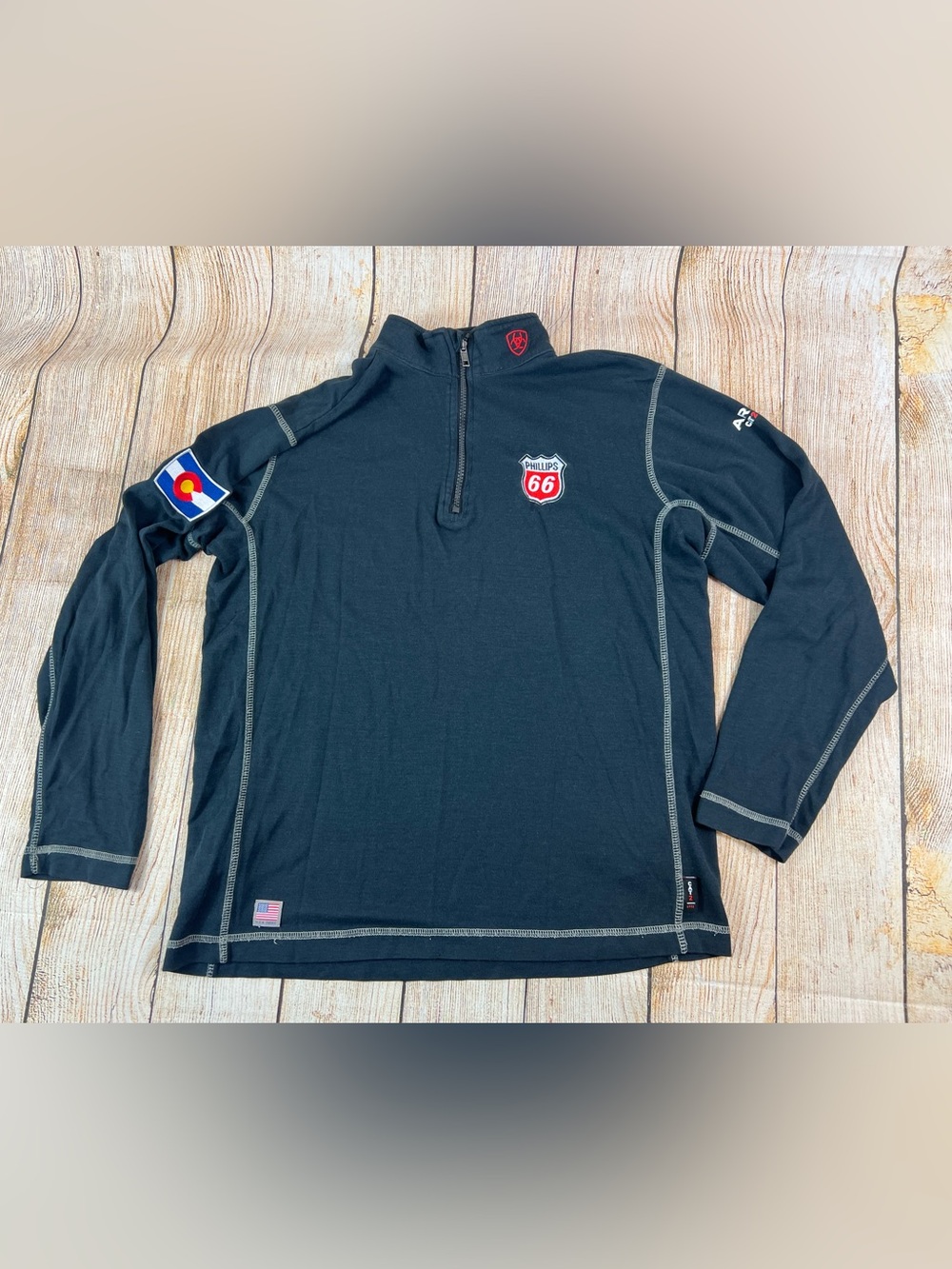 Mens Ariat FR Work 1/4 Zip Polartec Shirt Black Base Layer Cat 2 Size Small